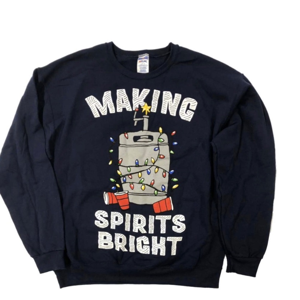 Walmart Making Spirits Bright Christmas Holiday Drinking Sweatshirt